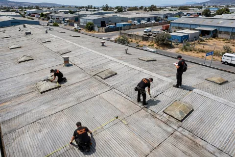 before industrial roof