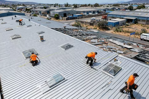 after industrial roof skylight